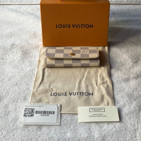 🔑 LOUIS VUITTON DAMIER AZUR 4 KEY HOLDER 🔑NWT🔑 - Picture 13 of 16